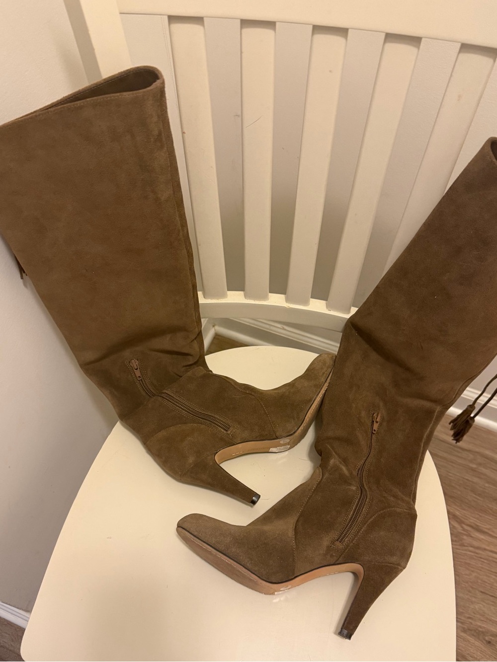 Tall Brown Suede Knee-High Boots - Stylish Women's Dress Boots
